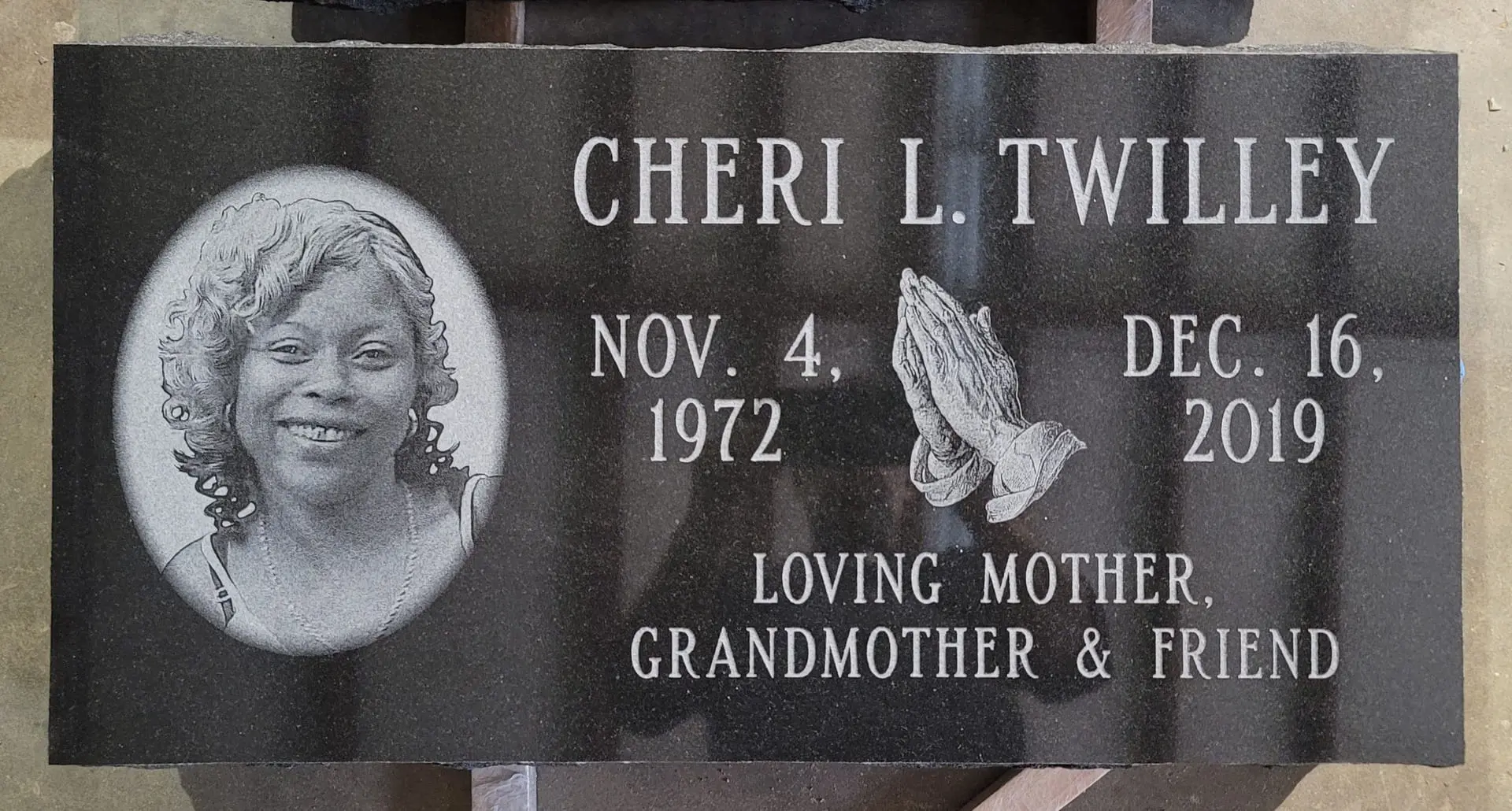 Cheri L Twilley Granite Memorial Slab