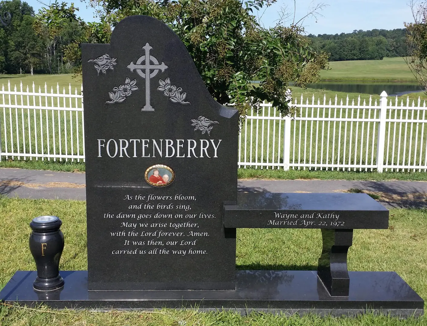 A memorial slab with the name of Fortenberry