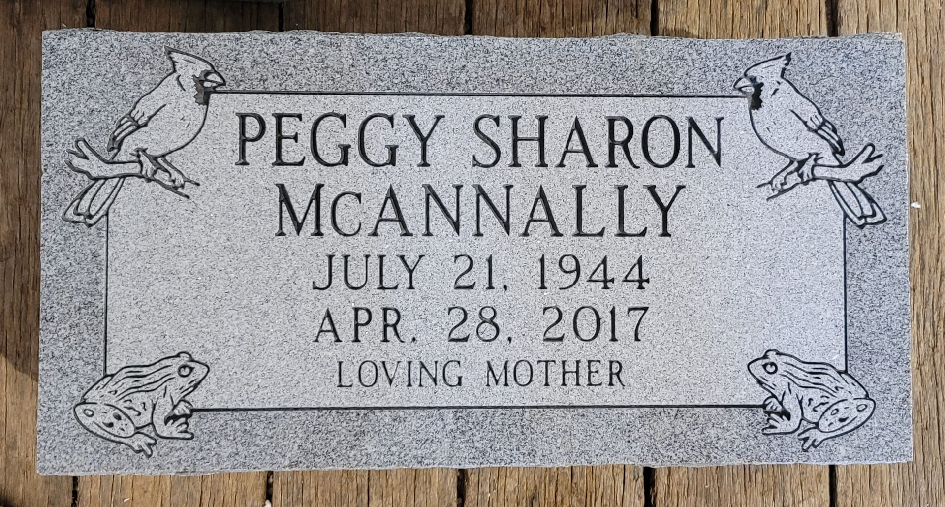 Peggy Sharon McAnnally Memorial Slab