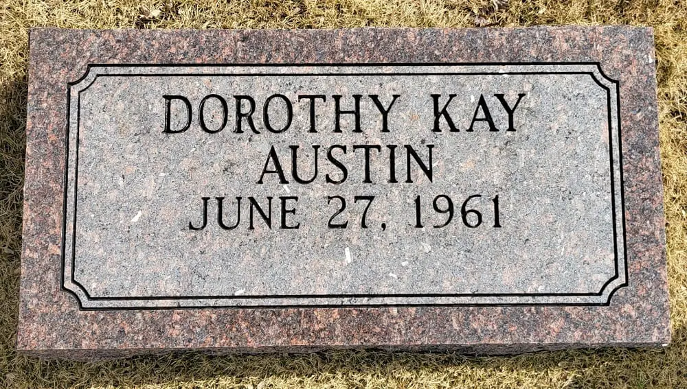 Dorothy Kay Austin memorial Slab
