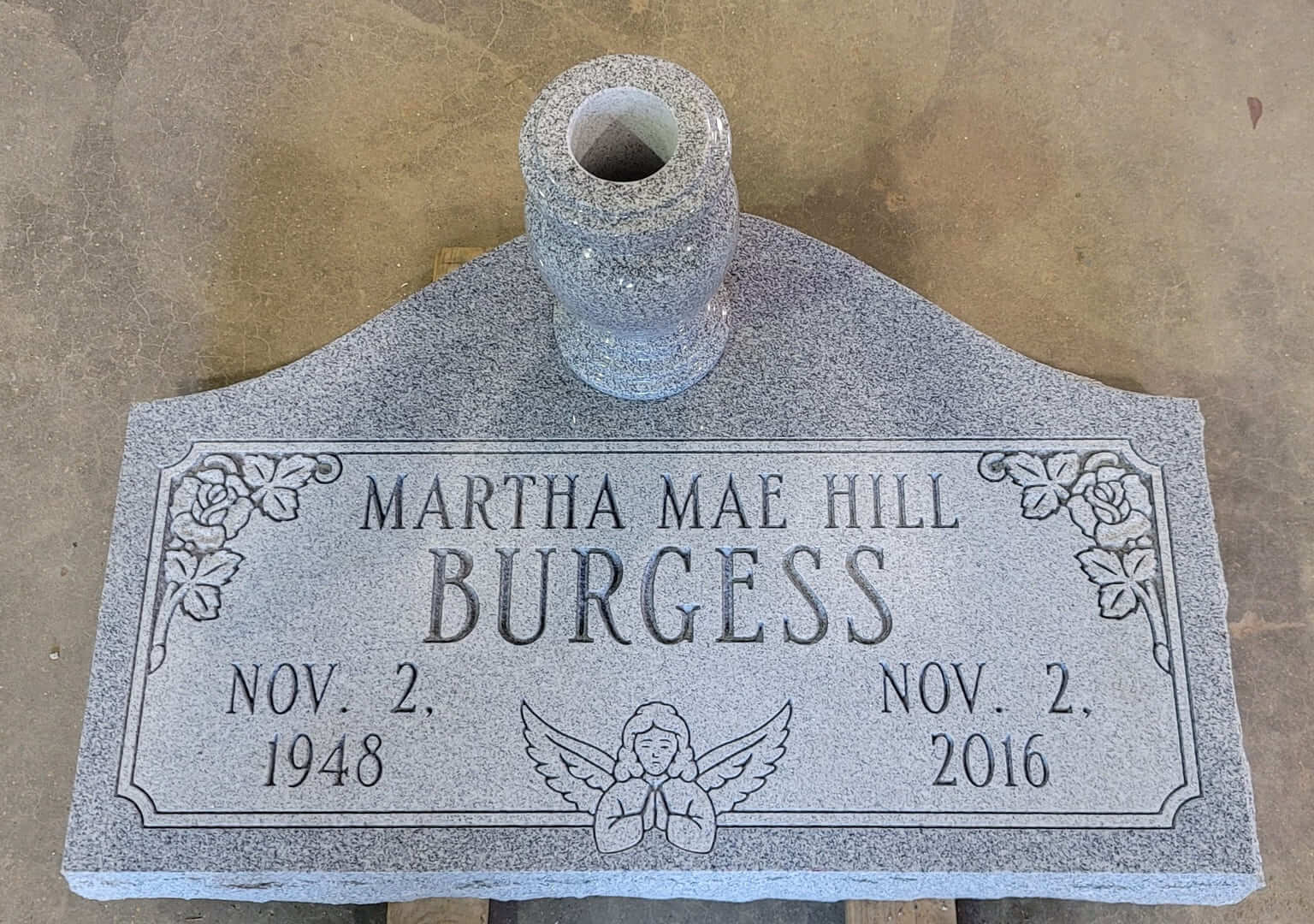 Martha Mae Hill Burgess Memorial Slab