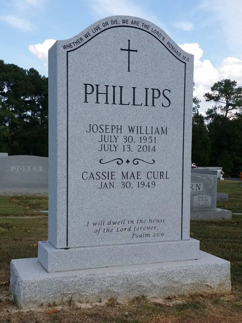 A memorial slab for Phillips Joseph William