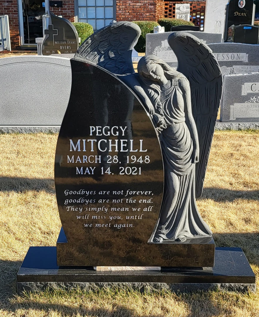 Peggy Mitchell Memorial Block With Angle Statue