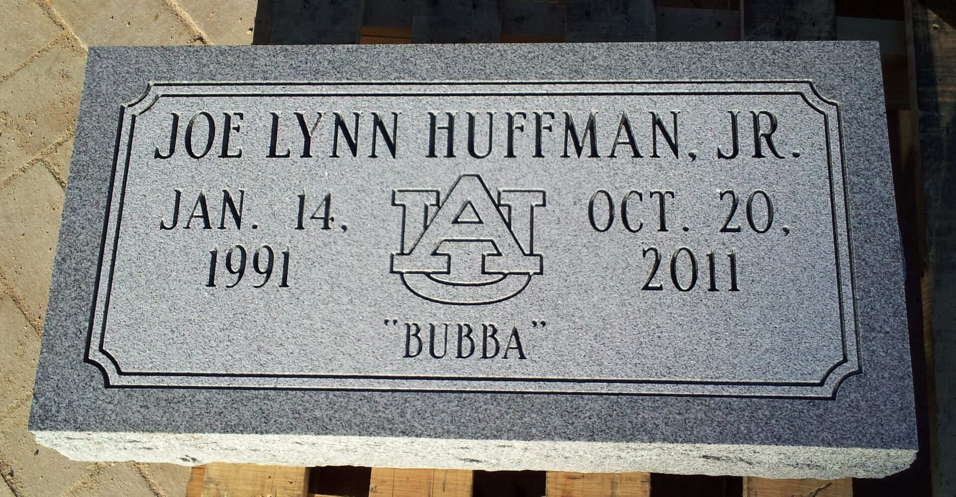 Joe Lynn Huffman Junior Memorial Slab