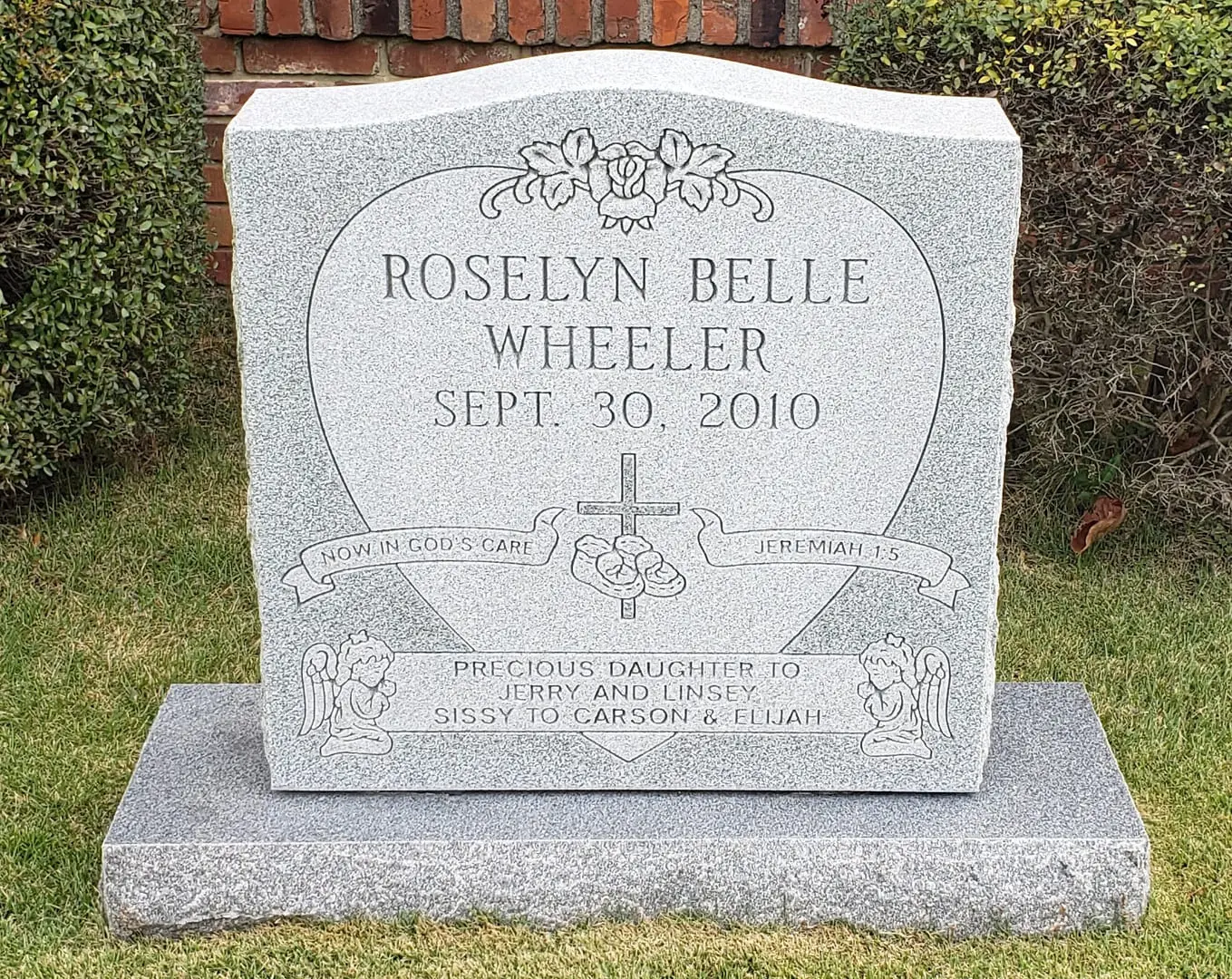Roselyn Belle Wheeler Memorial Block