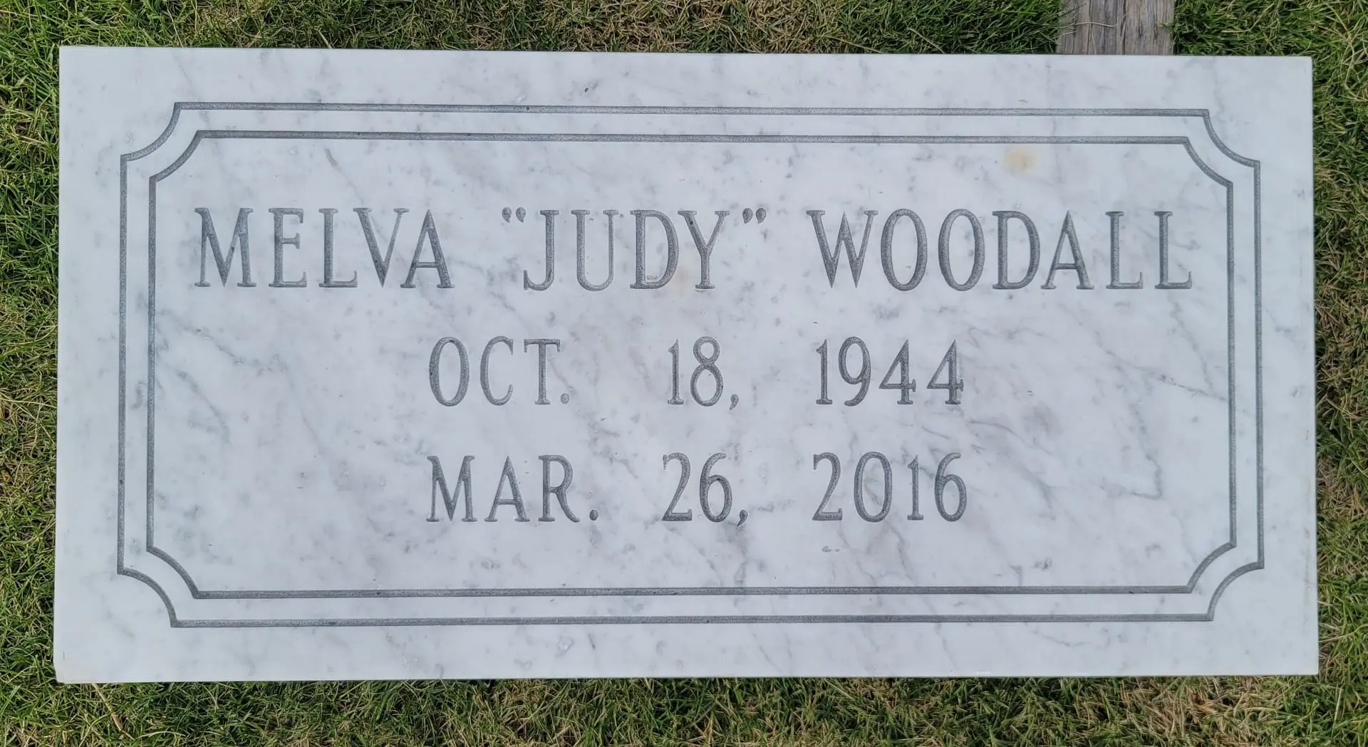 Melva Judy Woodall Memorial Slab