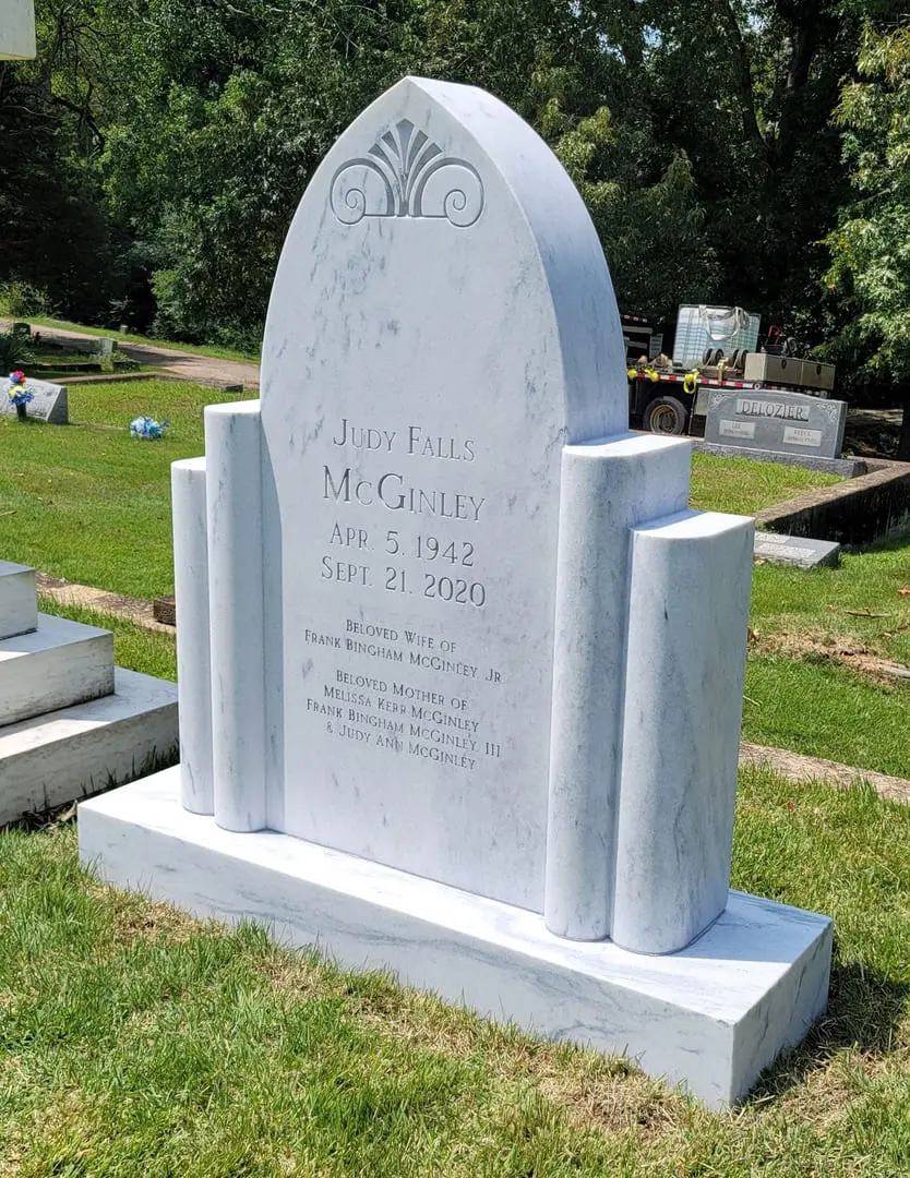 A memorial slab for Juddy Falls Mcginley