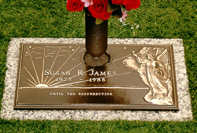 Susan R James Memorial Plaque With a Vase