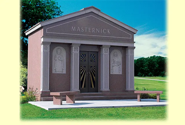 A beautiful crafted mausoleum with the name Masternick