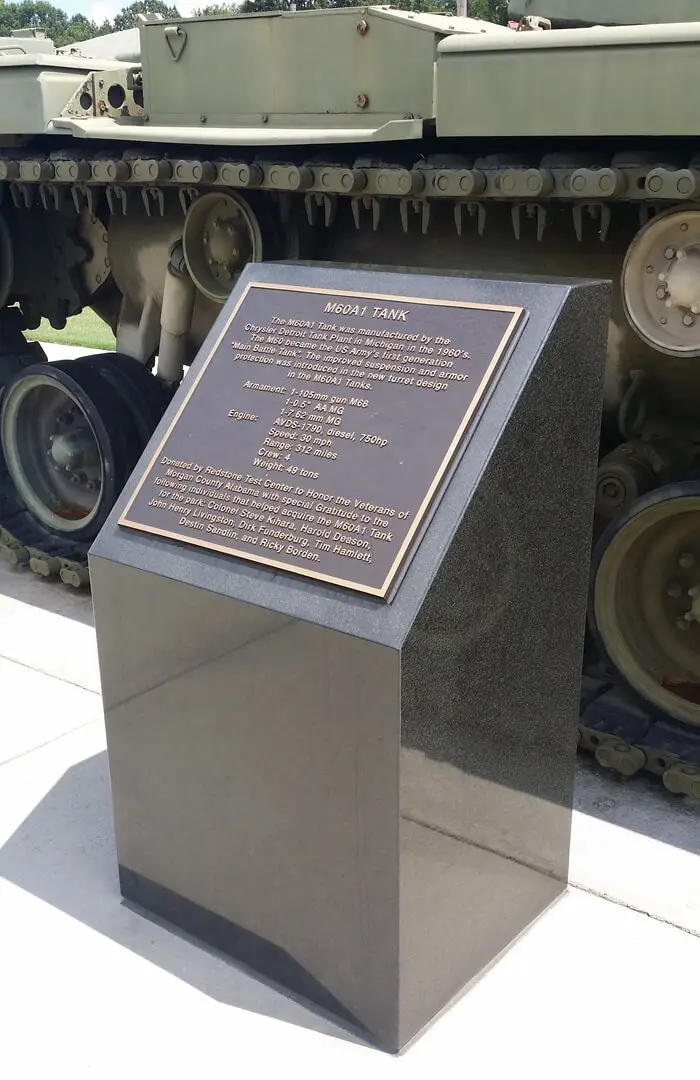 An informative slab with the information about the tank