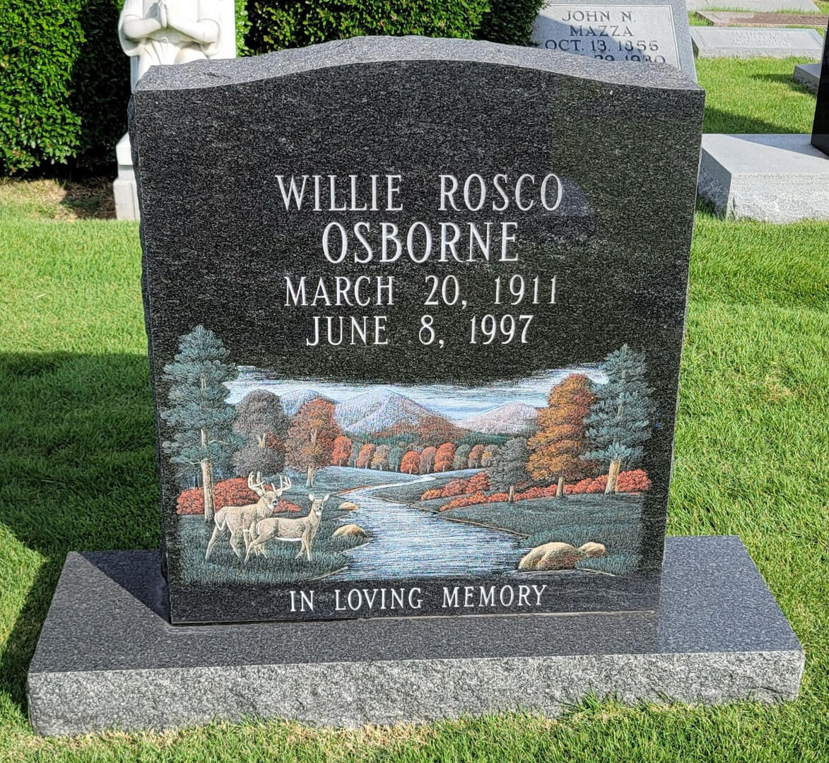 A memorial slab for Willie Rosco Osborne