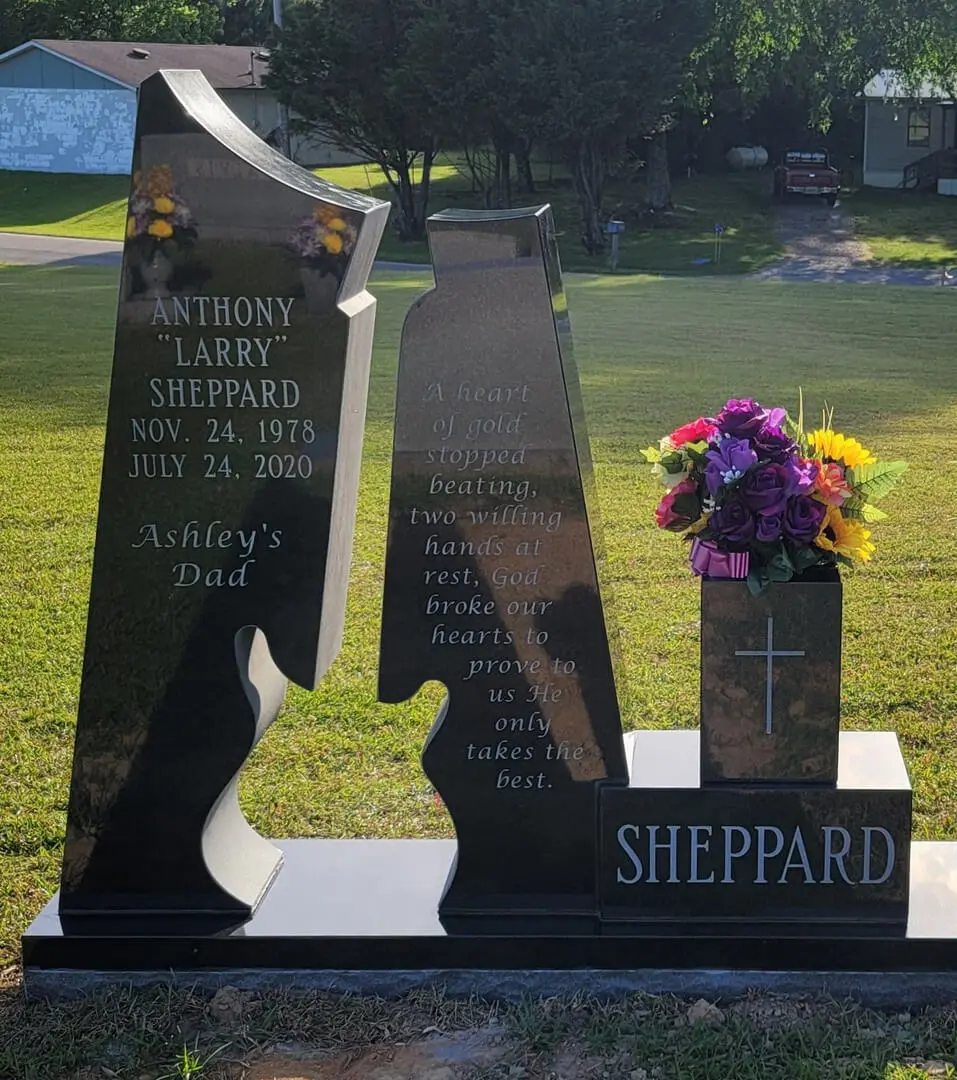 A memorial slab for Anthony Larry Sheppard