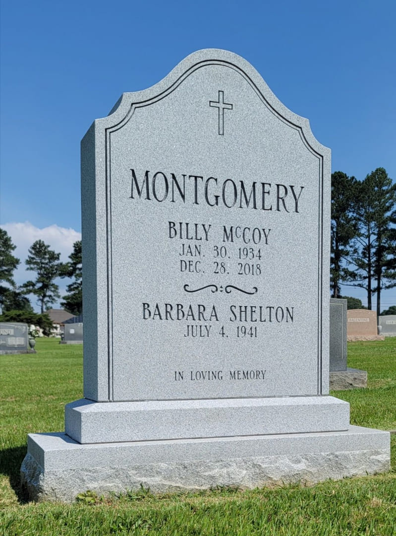 A memorial slab for Billy Mccoy and Barbara Shelton