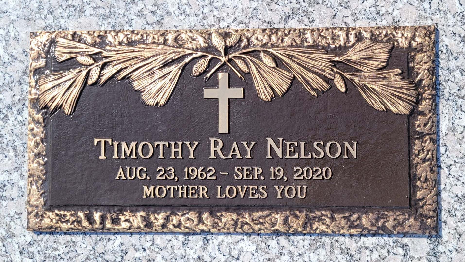 Timothy Ray Nelson Memorial Plaque