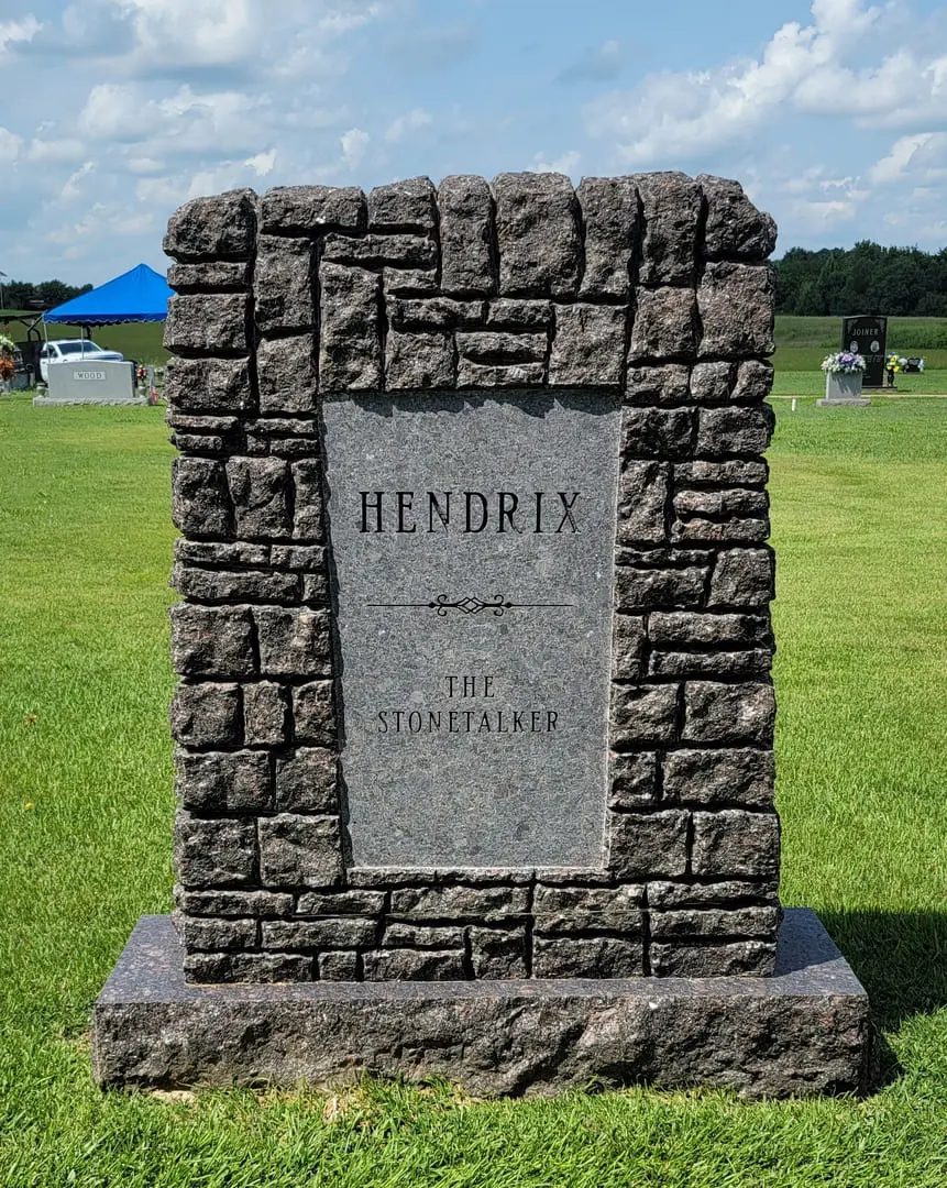 A memorial slab for Henrix The stonetalker