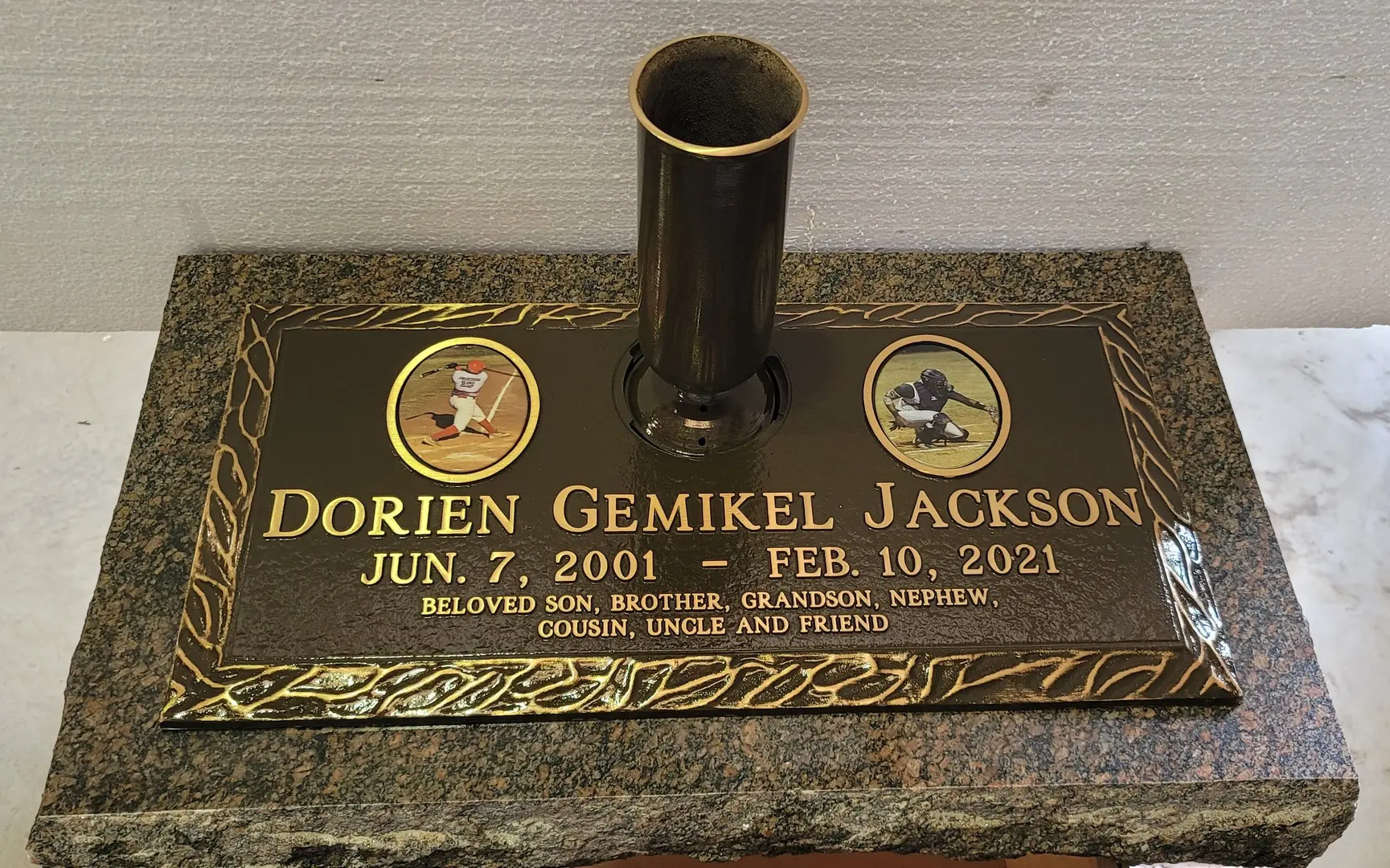 Dorien Gemikel Jackson Memorial Plaque