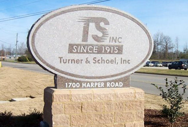 A signboard that says Turner and Schoel, Inc