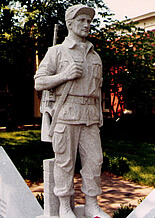 A beautiful statue of war hero soldier with gun