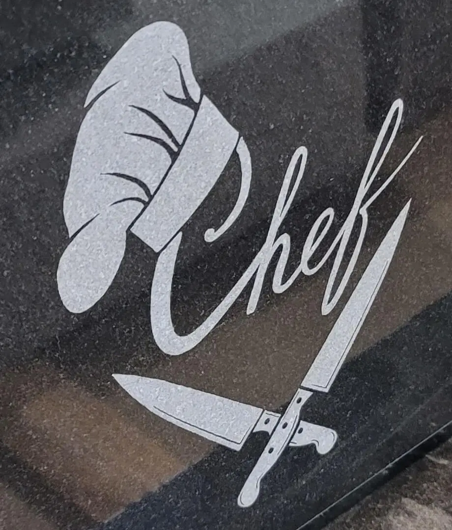 A beautiful piece of artwork and logo of a chef