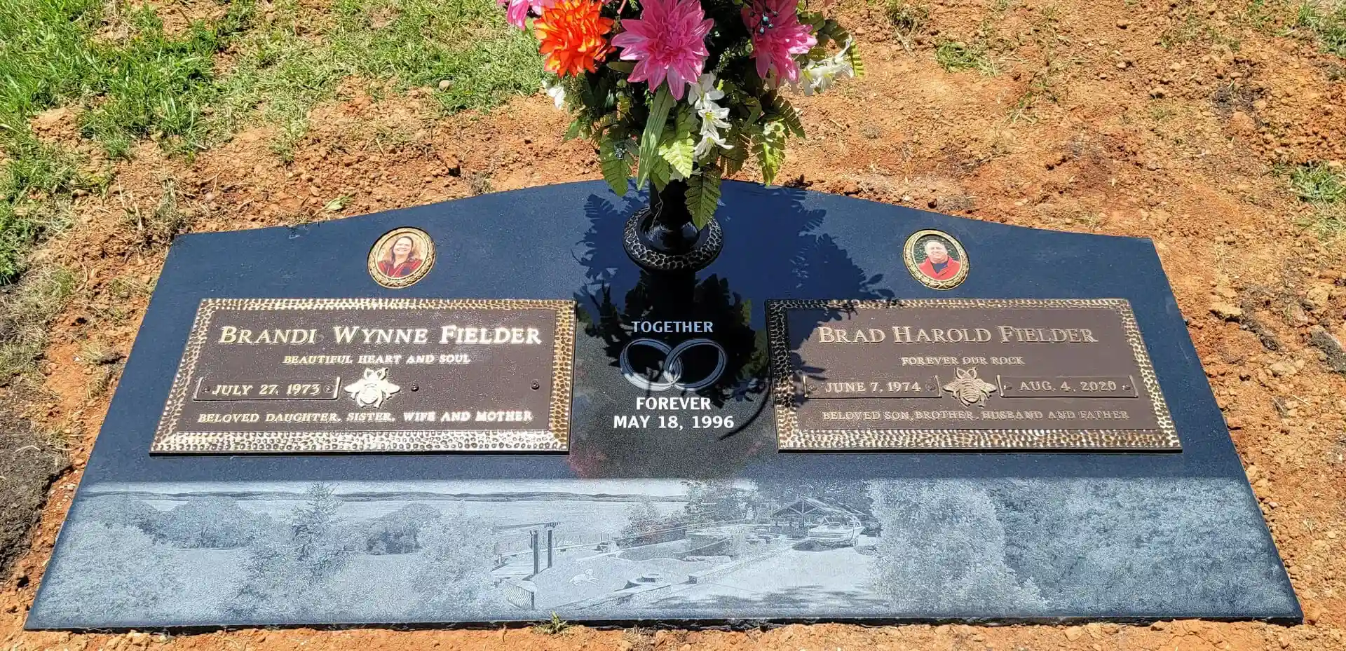 Brandi Wynne Fielder and Brad Harold Fielder Memorial Slab